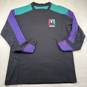 Retro Air‎ Jordan Shirt Men's Med Black Long Sleeve Mountainside Utility Thermal